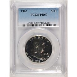 1963 FRANKLIN HALF DOLLAR, PCGS PR-67