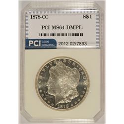 1878-CC MORGAN SILVER DOLLAR, PCI MS-64 DMPL  RARE!