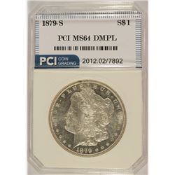 1879-S MORGAN SILVER DOLLAR, PCI MS-64 DMPL