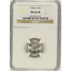 1944-D MERCURY DIME NGC MS-66 FB