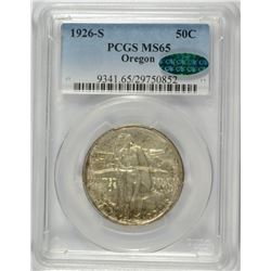1926-S OREGON TRAIL COMMEN HALF DOLLAR PCGS MS-65 (CAC)