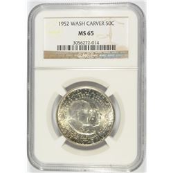 1952 WASHINGTON/CARVER COMMEN HALF DOLLAR NGC MS-65