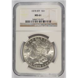 1878 8TF MORGAN DOLLAR NGC MS-61