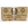 Image 1 : 1864 FIFTY CENT CONFEDERATE STATES OF AMERICA NOTE