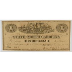 1863 $1 STATE OF NORTH CAROLINA NOTE