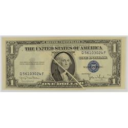 1935 $1 SILVER CERTIFIATE (MAJOR MINT ERROR-GUTTER FOLD) CU