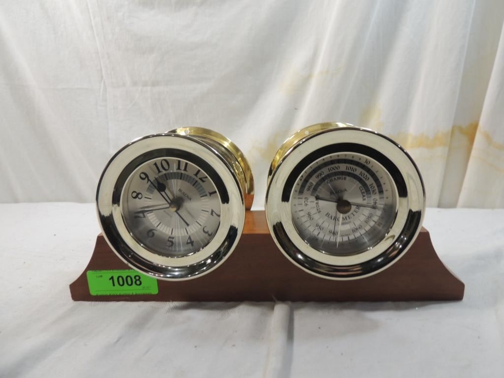 Balometer Set BULOVA CLOCK & BAROMETER DESK SET