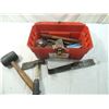 Image 1 : TOOL BOX FULL HAMMERS, HATCHET, WHEELS