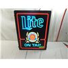 Image 1 : VINTAGE 1980s MILLER LITE ON TAP LIGHTED BAR SIGN