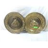 Image 1 : LOT 2 VINTAGE BRASS HAMMERED HORSE HEAD WALL PLAQU