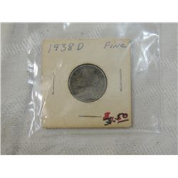 1938D JEFFERSON NICKEL