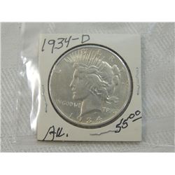 1934 D ONE DOLLAR COIN