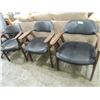 Image 1 : LOT 3 MID CENTURY MODERN LEATHER & WOOD CHAIR