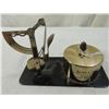 Image 1 : VINTAGE POSTAGE STAMP HOLDER & MAIL SCALE DESK SET