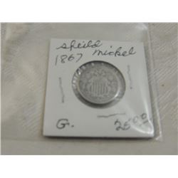 1867 SHEILD NICKEL