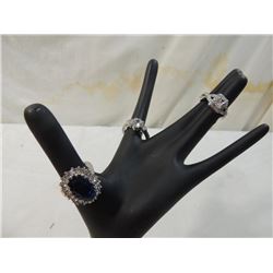 LOT 3 FASHION JEWELRY RINGS