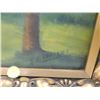 Image 3 : VINTAGE SIGNED OIL PAINTING TREES ALONG ROAD