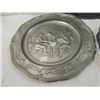 Image 4 : LOT 3 METAL EMBOSSED PLATES & PEWTER PLATE