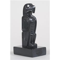 Haida Argillite Eagle Carved by Shirley Longboat 5" H.  Good Condition