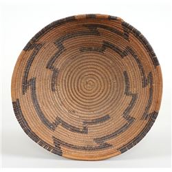 Pomo Basketry Bowl with Geometric Design 8 3/4" D. 3" H.  Fair Condition