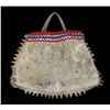 Image 2 : Tsimshian Deerskin Bag with Embroidered Design and Decorated with Deer Hooves - A.M.D. Fairbairn Col