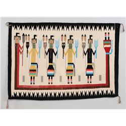 Navajo Yei Rug 35"x 52"  Good Condition with Two Minor Holes