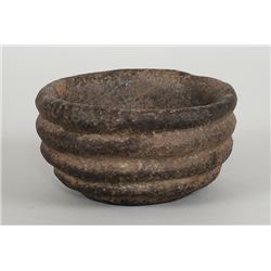Ribbed Stone Bowl 4 3/4" W. 2 1/2" H. - Phil Thiemer Collection