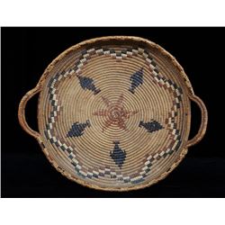 Lillooet Handled Tray Decorated with Imbricated Arrow Design 18" W.  Fair Condition