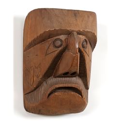 Nuu-chah-nulth Portrait Mask Carved by Ambrose Howard 1965  14 1/2" H. 10 1/2" W.  Good Condition
