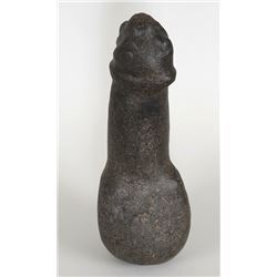 Figural Phallic Shaped Stone Maul 12 3/4" L. - Phil Thiemer Collection
