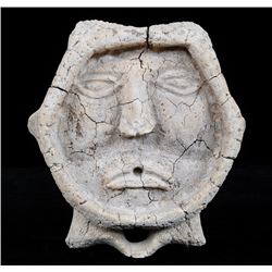 Inuit Carved Whalebone Face - 1647 Signed Mania Pik 8 1/2" H. 8 1/4" W.  Good Condition NOT ALLOWED 