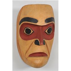 Tlingit Carved Alder Portrait Mask Ex: Princess Red Rock Museum - Ninilchick, AK 10" H. 6 1/4" W.  G