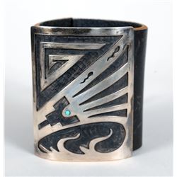 Hopi Silver and Turquoise Ketoh  2 1/4"x 3"  Good Condition