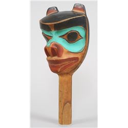 Northwest Coast Bear Rattle 11 1/2" L. 5" W. Good Condition