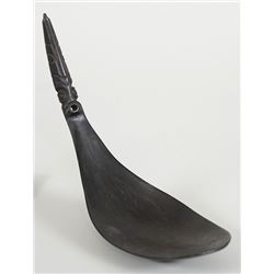 Northwest Coast Mt. Goat Horn Spoon with Zoomorphic Handle 7" L.  Good Condition