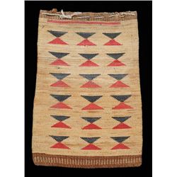 Nez Perce Corn Husk Bag with a Different Geometric Design on Each Side 17" H. 12" W.  Good Condition