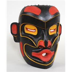 Northwest Coast D'sonoqua Mask Carved by Frank Nelson 12" H. 11 1/2" W.  Good Condition