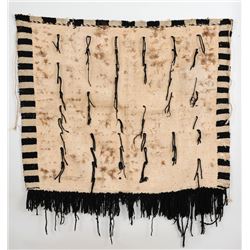 Maori Chief's Blanket Made with Flax Stitched Wool ca. 1900  44"x 48"  Fair Condition NOT ALLOWED TO