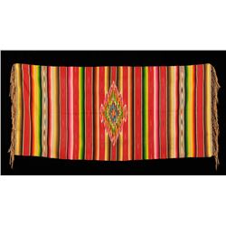 Very Finely Woven Saltillo Serape 37"x 79"  Good Condition with Three Minor Hole