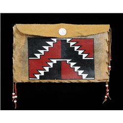 Painted Parfleche Document Bag 9 12/"x 14"  Good Condition
