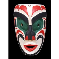 Kwakwaka'wakw Atlakin Dance Mask - Signed Illegibly 12" H. 8" W.  Good Condition