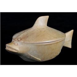Haida Carved Alder Sculpin Bowl by Weins 7 3/4" L. 4" W. 4" H.  Good Condition