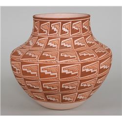 Acoma Pottery Jar by Robert Patricio 9" D. 8 1/2" H.  Fine Condition