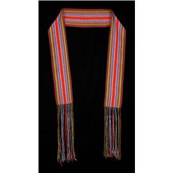 19TH C. Metis Finger Woven Assumption Sash 131" L. 6 1/2" W.  Good Condition