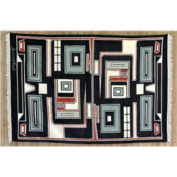 Rug Made with a Northwest Coast Style James Hart Design 74"x 112"  Good Condition with Minor Stains