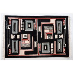 Rug Made with a Northwest Coast Style James Hart Design 48"x 75"  Good Condition with Minor Stains