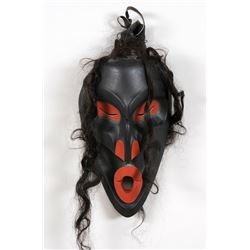 Kwakwaka'wakw Wild Woman Mask Carved by Brian Rose 12 1/2" H. 7 1/4" W.  Good Condition