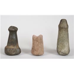 Three Stone Mauls 4 1/2" H.  - 8 1/4" H.