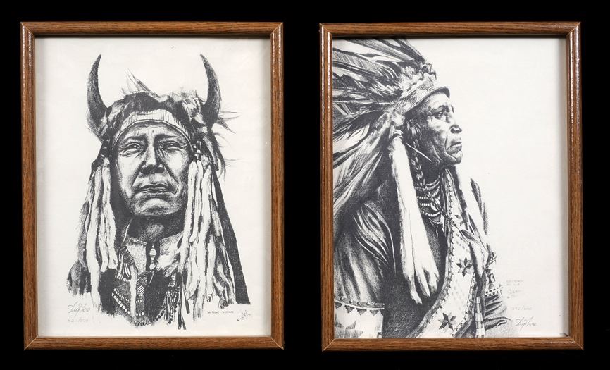 Two Prints; "Raven Blanket Nez Perce" 392/500 and "Two Moons, Cheyenne