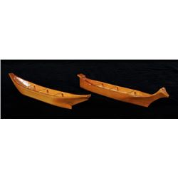Two Model Canoes; Nuu-chah-nulth and Kwakwaka'wakw Both 12 1/2" L. and in Good Condition